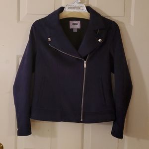 Old Navy black faux suede moto jacket